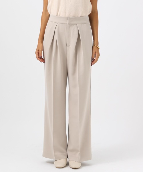 BAYFLOW（ベイフロー）の「[ウエストゴム仕様]ダブルタックワイドパンツ（その他パンツ・レディース・グレイッシュベージュ/ブラック・MEDIUM/SMALL）」の13枚目の写真