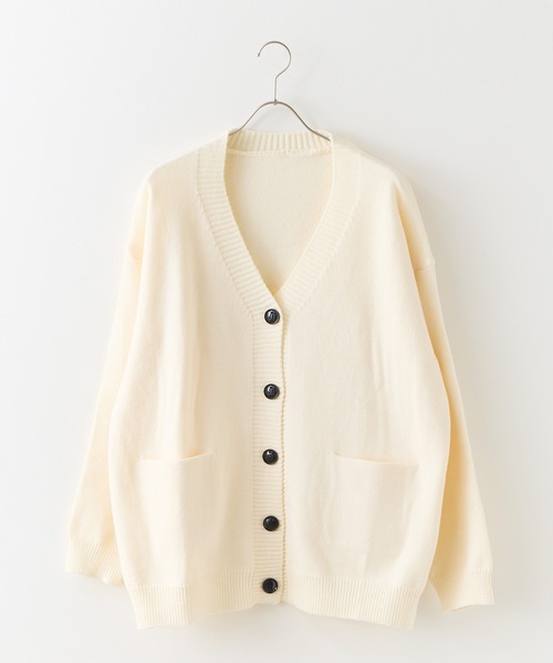 ROOPTOKYO（ループトウキョウ）の「オーバーサイズ Vネックニットカーディガン（カーディガン/ボレロ・メンズ・ブラック/アイボリー/グレー/ベージュ・M/L）」の11枚目の写真