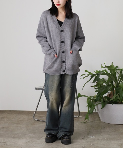 ROOPTOKYO（ループトウキョウ）の「オーバーサイズ Vネックニットカーディガン（カーディガン/ボレロ・メンズ・ブラック/アイボリー/グレー/ベージュ・M/L）」の20枚目の写真