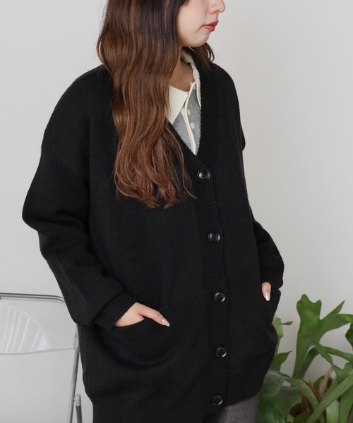 ROOPTOKYO（ループトウキョウ）の「オーバーサイズ Vネックニットカーディガン（カーディガン/ボレロ・メンズ・ブラック/アイボリー/グレー/ベージュ・M/L）」の14枚目の写真