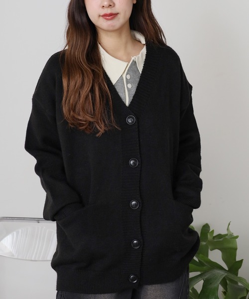 ROOPTOKYO（ループトウキョウ）の「オーバーサイズ Vネックニットカーディガン（カーディガン/ボレロ・メンズ・ブラック/アイボリー/グレー/ベージュ・M/L）」の15枚目の写真
