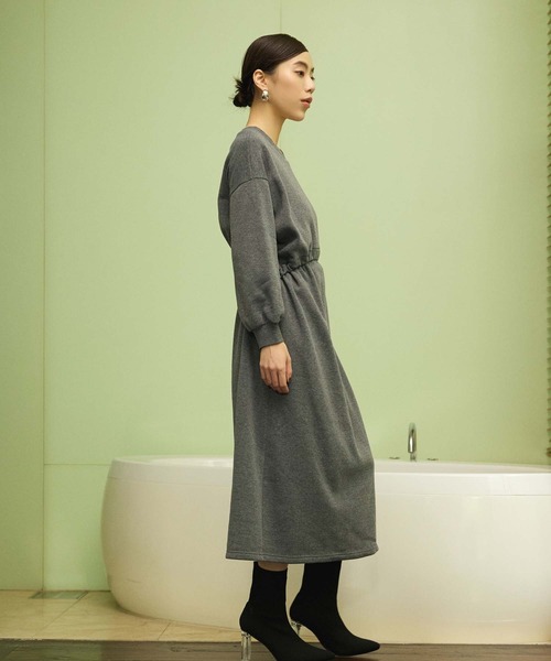 セール】裏起毛ドロストデザインワンピース（ワンピース）｜Edit Sheen