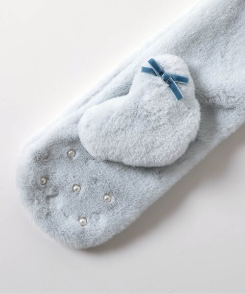 apres les cours（アプレレクール）の「ハートファーマフラー（マフラー・キッズ・サックスブルー/アイボリー/ピンク・140/120）」の15枚目の写真