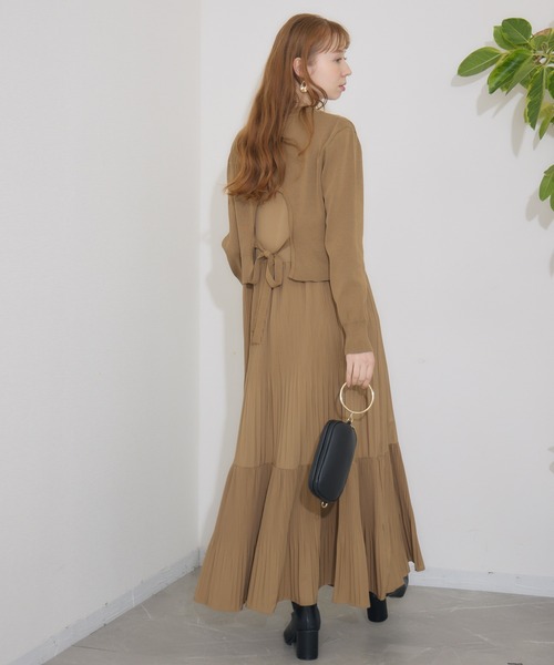 【セール】doll up oops バックリボンニット セットワンピース（ワンピース）｜Paradise Picnic（パラダイスピクニック）