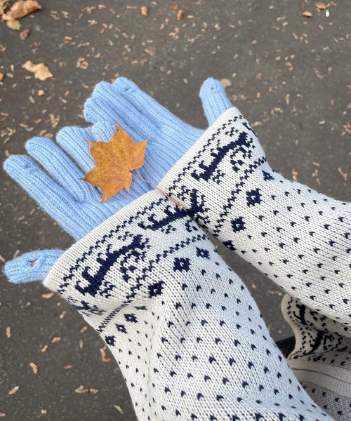 Chillfar（チルファー）の「ノルディック柄ジップニットカーデ（カーディガン/ボレロ・レディース・ネイビー/チャコール/レッド/アイボリー/ブラウン・FREE）」の13枚目の写真