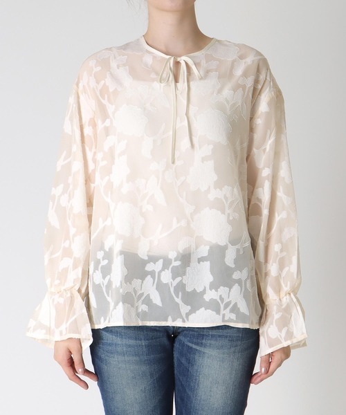 カットジャカードブラウス（シャツ/ブラウス）｜Jines（ジネス）
