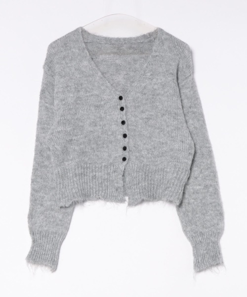 Chiina(チーナ)の「Chiina/スリム Vネック シャギーニットカーディガン(カーディガン/ボレロ・レディース・ベージュ/ホワイト/ブラウン/ピンク/グレー/ライトブルー・FREE)」の22枚目の写真