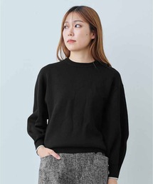 IEDIT（イディット）の「ＩＥＤＩＴ　コットン混ミラノリブ素材でロングシーズン活躍　ふんわり袖ニット（ニット/セーター）」