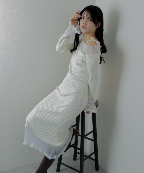 sheer ribbon dress/シアーリボンドレス（ワンピース）｜M DOLLY