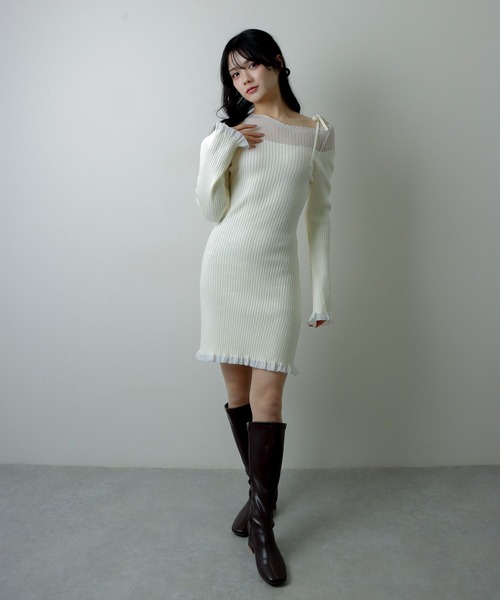 sheer ribbon dress/シアーリボンドレス（ワンピース）｜M DOLLY