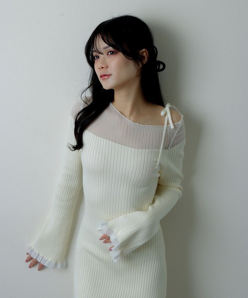 sheer ribbon dress/シアーリボンドレス（ワンピース）｜M DOLLY