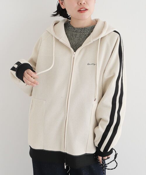 CRAFT STANDARD BOUTIQUE(クラフトスタンダードブティック)の「トラックパーカー(パーカー・レディース・アイボリー/ブラック/カーキ/ベージュ/ブラウン・M/L/XL)」の6枚目の写真