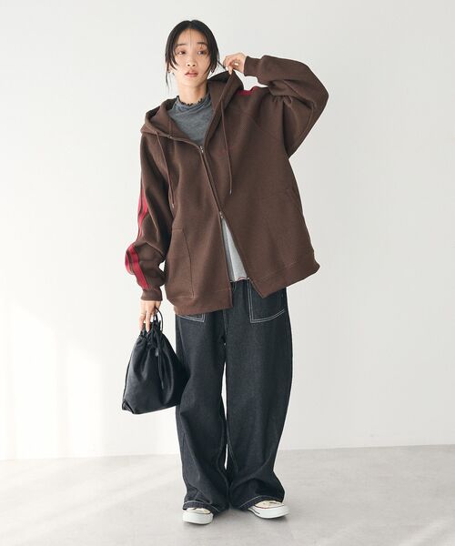 CRAFT STANDARD BOUTIQUE(クラフトスタンダードブティック)の「トラックパーカー(パーカー・レディース・アイボリー/ブラック/カーキ/ベージュ/ブラウン・M/L/XL)」の9枚目の写真