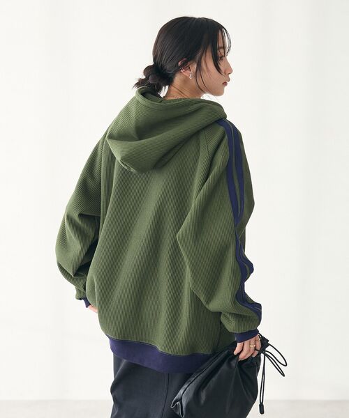 CRAFT STANDARD BOUTIQUE(クラフトスタンダードブティック)の「トラックパーカー(パーカー・レディース・アイボリー/ブラック/カーキ/ベージュ/ブラウン・M/L/XL)」の12枚目の写真