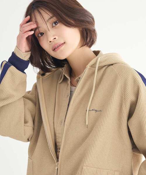 CRAFT STANDARD BOUTIQUE(クラフトスタンダードブティック)の「トラックパーカー(パーカー・レディース・アイボリー/ブラック/カーキ/ベージュ/ブラウン・M/L/XL)」の20枚目の写真