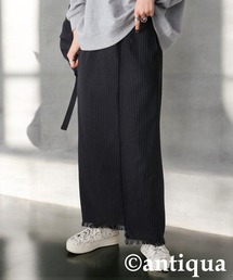 ストライプ柄アシメロングスカート