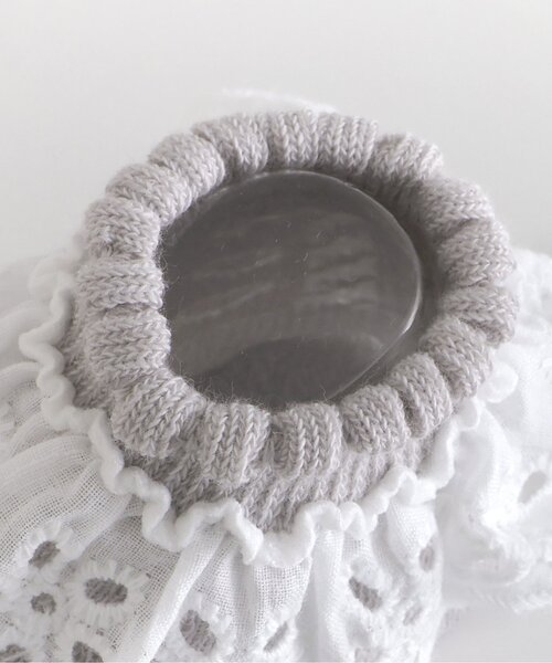 apres les cours（アプレレクール）の「レースフリルベビーソックス（ベビーシューズ/ベビーソックス・キッズ・アイボリー/グレー・9/12）」の6枚目の写真
