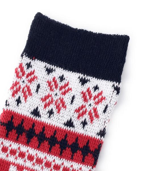 coen(コーエン)の「スキーベアジャガードソックス(ソックス/靴下・レディース・グレー/ネイビー・フリー)」の3枚目の写真