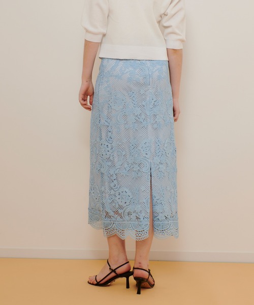 allureville（アルアバイル）の「メッシュレーススカート（スカート・レディース・オフホワイト/サックスブルー・1/2）」の19枚目の写真