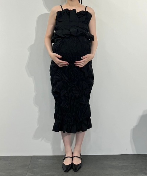 random shirring setup dress オケージョンドレス ANDRESD】random shirring setup dress セットアップドレス