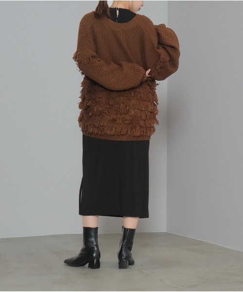 OandI(オーアンドアイ)の「バルキーフリンジカーディガン(カーディガン/ボレロ・レディース・ブラウン/チャコールグレー/ブラック・FREE)」の9枚目の写真