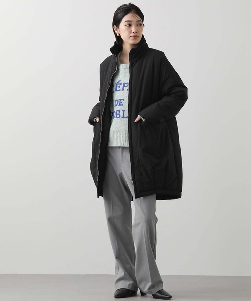 Gready Brilliant(グレディブリリアン)の「スタンド中綿オーバーコート(その他アウター・レディース・ブラック/ライトベージュ・FREE)」の6枚目の写真