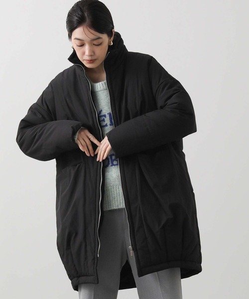 Gready Brilliant(グレディブリリアン)の「スタンド中綿オーバーコート(その他アウター・レディース・ブラック/ライトベージュ・FREE)」の7枚目の写真