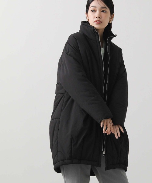 Gready Brilliant(グレディブリリアン)の「スタンド中綿オーバーコート(その他アウター・レディース・ブラック/ライトベージュ・FREE)」の8枚目の写真