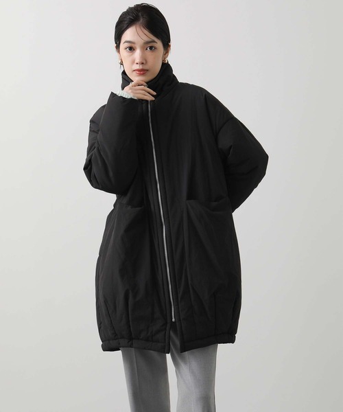 Gready Brilliant(グレディブリリアン)の「スタンド中綿オーバーコート(その他アウター・レディース・ブラック/ライトベージュ・FREE)」の12枚目の写真