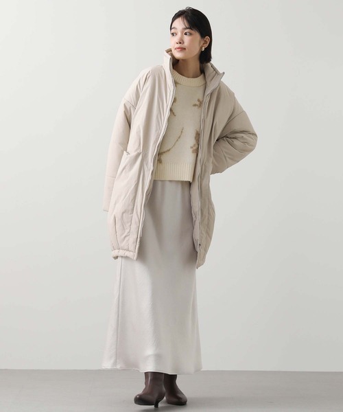 Gready Brilliant(グレディブリリアン)の「スタンド中綿オーバーコート(その他アウター・レディース・ブラック/ライトベージュ・FREE)」の13枚目の写真