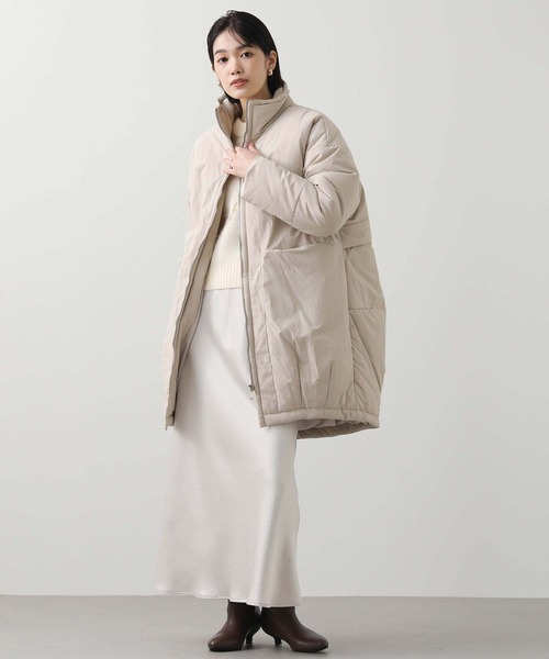 Gready Brilliant(グレディブリリアン)の「スタンド中綿オーバーコート(その他アウター・レディース・ブラック/ライトベージュ・FREE)」の16枚目の写真