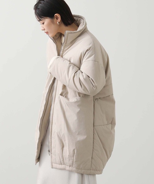 Gready Brilliant(グレディブリリアン)の「スタンド中綿オーバーコート(その他アウター・レディース・ブラック/ライトベージュ・FREE)」の18枚目の写真