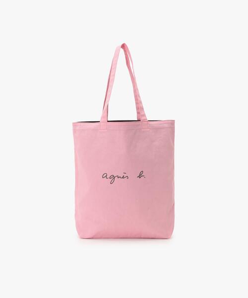 agnes b.（アニエスベー）の「ロゴ コットン リバーシブル トートバッグ ”Paulette” YAS18－01（トートバッグ・レディース・ピンク系・FREE）」の13枚目の写真