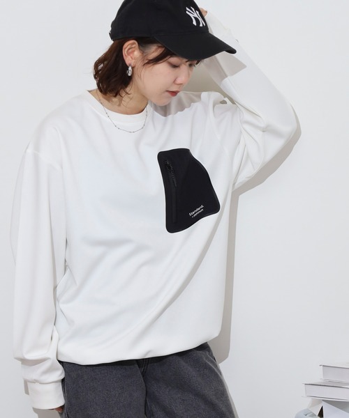 MMMM(エムエムエムエム)の「MMMM SOFT/ポンチ/クルーネック/ドロスト/パッチポケット(Tシャツ/カットソー・メンズ・ブラック/ホワイト・M/L)」の2枚目の写真
