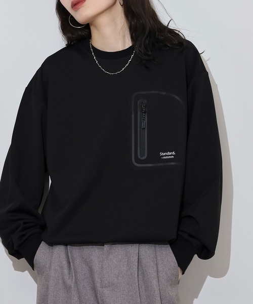 MMMM(エムエムエムエム)の「MMMM SOFT/ポンチ/クルーネック/ドロスト/パッチポケット(Tシャツ/カットソー・メンズ・ブラック/ホワイト・M/L)」の7枚目の写真