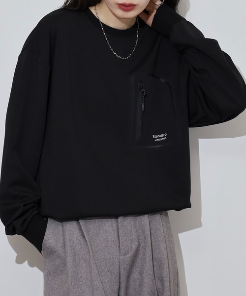 MMMM(エムエムエムエム)の「MMMM SOFT/ポンチ/クルーネック/ドロスト/パッチポケット(Tシャツ/カットソー・メンズ・ブラック/ホワイト・M/L)」の8枚目の写真