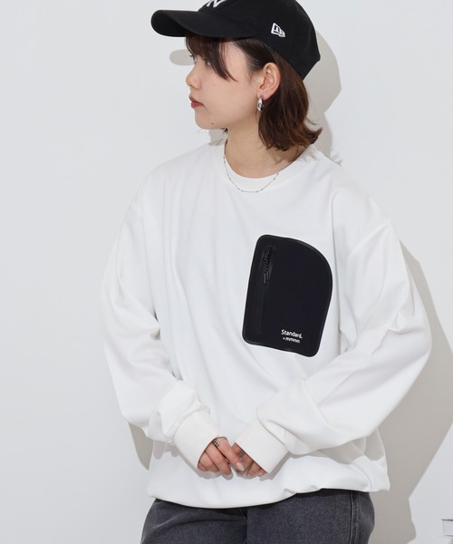 MMMM(エムエムエムエム)の「MMMM SOFT/ポンチ/クルーネック/ドロスト/パッチポケット(Tシャツ/カットソー・メンズ・ブラック/ホワイト・M/L)」の3枚目の写真
