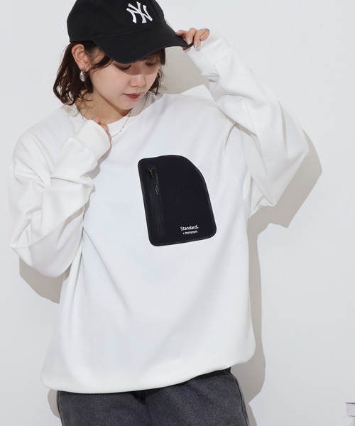 MMMM(エムエムエムエム)の「MMMM SOFT/ポンチ/クルーネック/ドロスト/パッチポケット(Tシャツ/カットソー・メンズ・ブラック/ホワイト・M/L)」の4枚目の写真