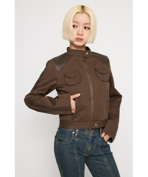 LAGUA GEM（ラグアジェム）の「LINE DOCKING COTTON ジャケット（その他アウター・レディース・ブラウン/グレー・FREE）」の12枚目の写真