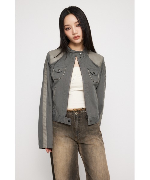 LAGUA GEM（ラグアジェム）の「LINE DOCKING COTTON ジャケット（その他アウター・レディース・ブラウン/グレー・FREE）」の7枚目の写真