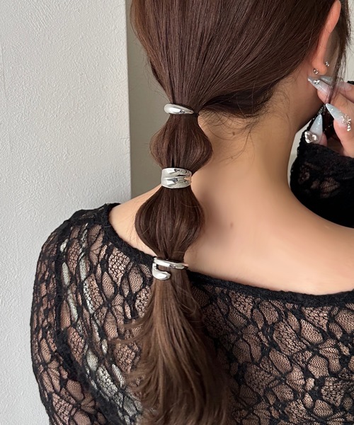 apres jour mignon(アプレジュールミニョン)の「【apresjour mignon×ARIAZ】3セットメタルヘアカフ(その他ヘアアクセサリー・レディース・ライトグレー/ゴールド/ナチュラル/シルバー/アイボリー/杢グレー・ONESIZE)」の3枚目の写真