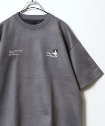 Faux Suede Animal&Ghost Embroidery T-Shirt/フェイクスエード アニマル ゴースト ワンポイント刺繍 半袖 Tシャツ レディース メンズ