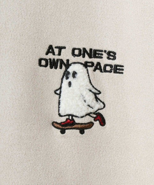 ANPAS(アンパス)の「Faux Suede Animal&Ghost Embroidery T-Shirt/フェイクスエード アニマル ゴースト ワンポイント刺繍 半袖 Tシャツ レディース メンズ(Tシャツ/カットソー・メンズ・ミント/グレー系その他2/グレー系その他3/ホワイト系その他/ホワイト系その他2/グレー系その他・M/L)」の17枚目の写真