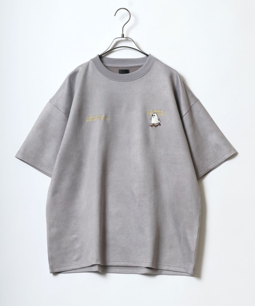 ANPAS(アンパス)の「Faux Suede Animal&Ghost Embroidery T-Shirt/フェイクスエード アニマル ゴースト ワンポイント刺繍 半袖 Tシャツ レディース メンズ(Tシャツ/カットソー・メンズ・ミント/グレー系その他2/グレー系その他3/ホワイト系その他/ホワイト系その他2/グレー系その他・M/L)」の11枚目の写真
