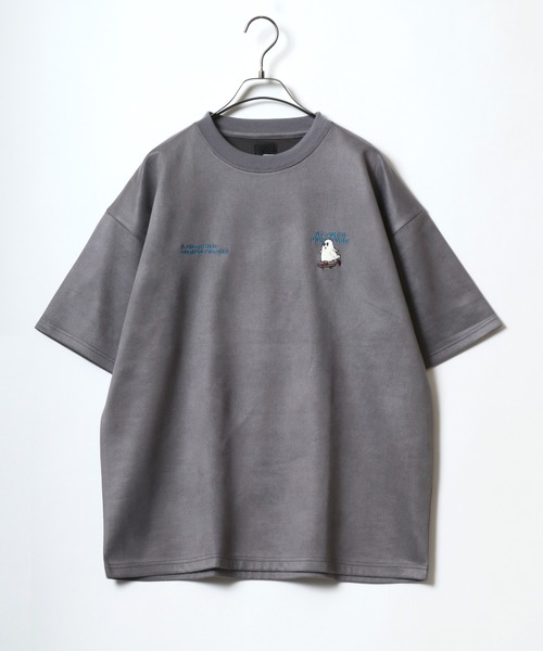 ANPAS(アンパス)の「Faux Suede Animal&Ghost Embroidery T-Shirt/フェイクスエード アニマル ゴースト ワンポイント刺繍 半袖 Tシャツ レディース メンズ(Tシャツ/カットソー・メンズ・ミント/グレー系その他2/グレー系その他3/ホワイト系その他/ホワイト系その他2/グレー系その他・M/L)」の10枚目の写真