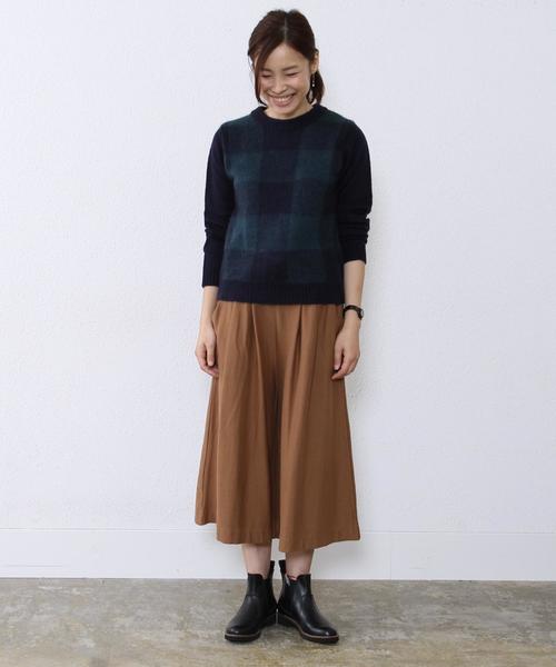 coen（コーエン）の「シャギーブロックチェッククルーネックニット（ニット/セーター・レディース・ダークグリーン/ワイン・LARGE/MEDIUM）」の13枚目の写真