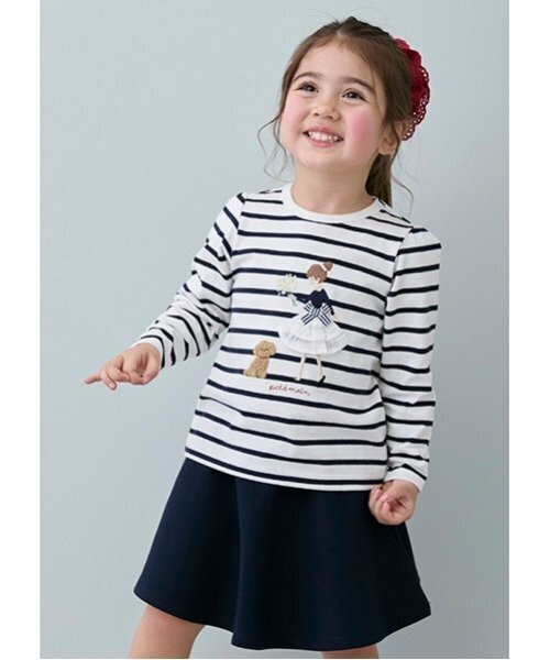 petit main（プティマイン）の「【リンク/防汚加工】フレアースカパン(キッズサイズ)（スカート・キッズ・グレー/ライトベージュ/ネイビー・110cm/100cm/130cm/90cm/80ｃｍ/120cm）」の6枚目の写真