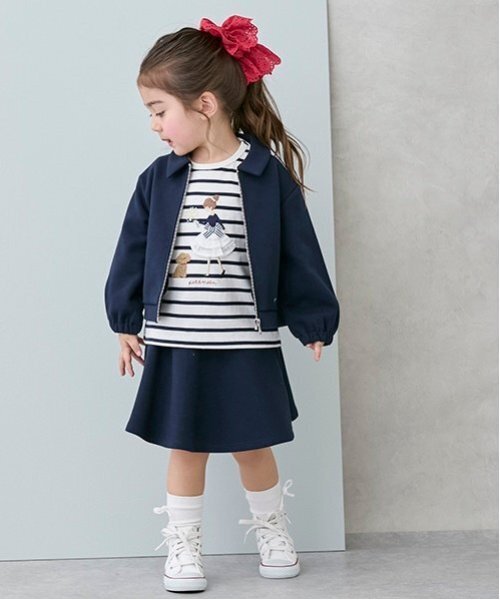 petit main（プティマイン）の「【リンク/防汚加工】フレアースカパン(キッズサイズ)（スカート・キッズ・グレー/ライトベージュ/ネイビー・110cm/100cm/130cm/90cm/80ｃｍ/120cm）」の7枚目の写真