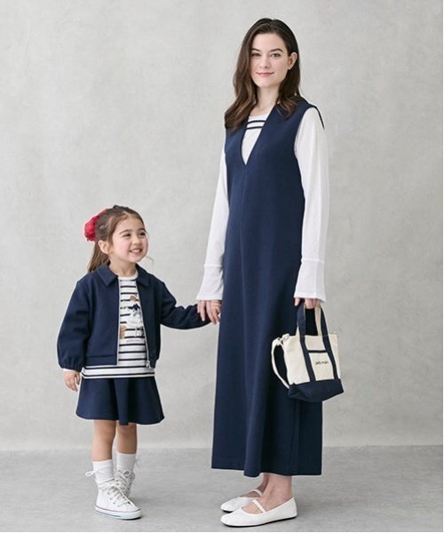 petit main（プティマイン）の「【リンク/防汚加工】フレアースカパン(キッズサイズ)（スカート・キッズ・グレー/ライトベージュ/ネイビー・110cm/100cm/130cm/90cm/80ｃｍ/120cm）」の9枚目の写真