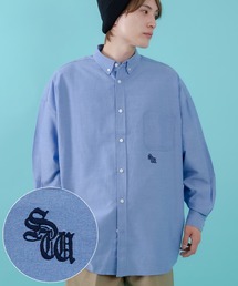 improves | ブラックレターロゴ ワンポイント刺しゅう オックスフォード ボタンダウンシャツ(シャツ/ブラウス)